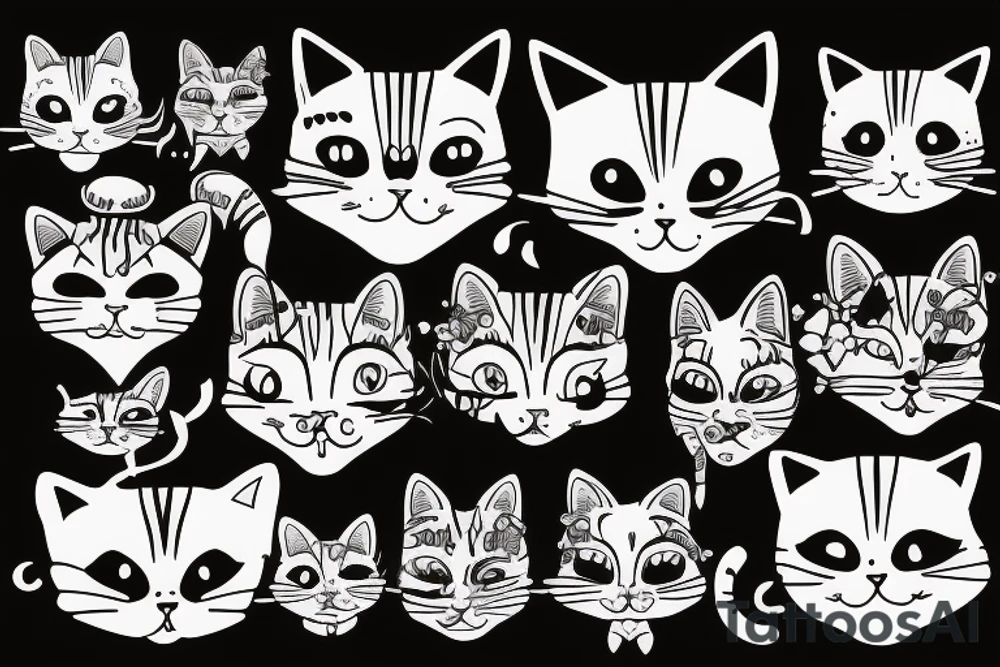 Cat face tattoo idea
