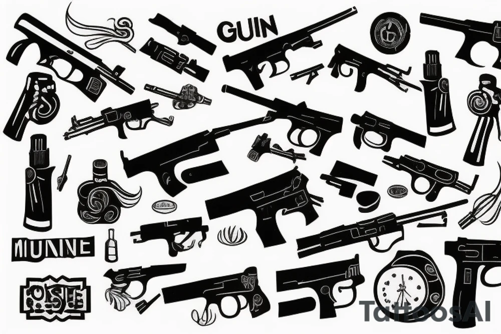 Gun mushinegun tattoo idea