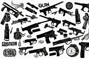 Gun mushinegun tattoo idea