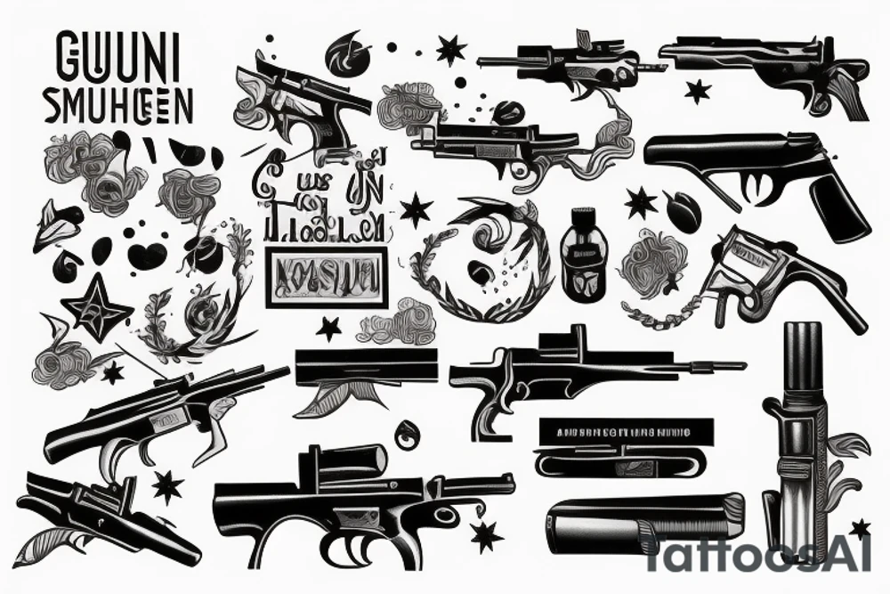Gun mushinegun tattoo idea