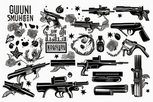 Gun mushinegun tattoo idea