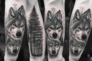 Whispering pines and six wolves tattoo idea