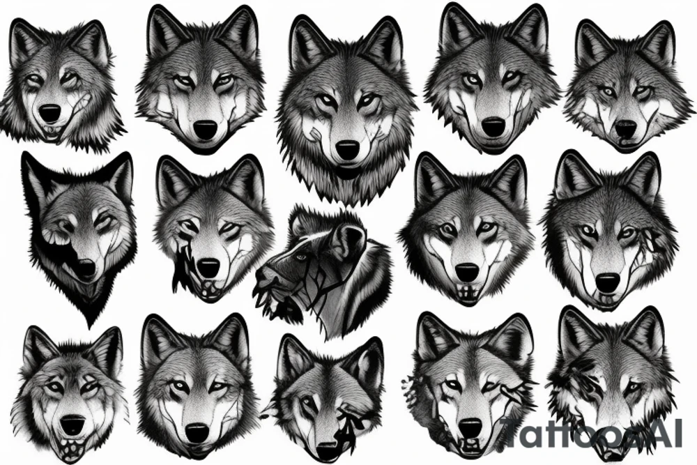 wolves on a mountain tattoo idea