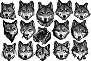 wolves on a mountain tattoo idea