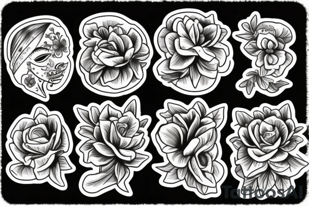 travel magnet with a woman and flowers tattoo idea