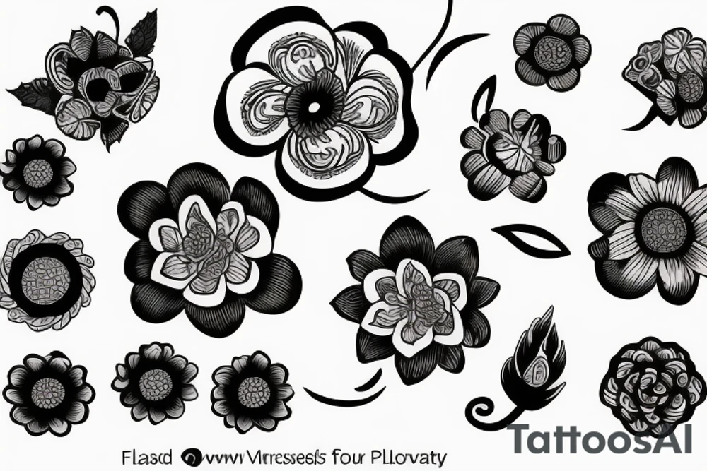 travel magnet with a woman and flowers tattoo idea