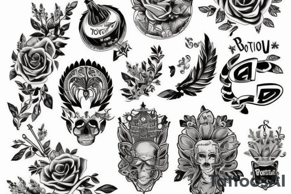 воин русич, с топором, бородой, в латах tattoo idea