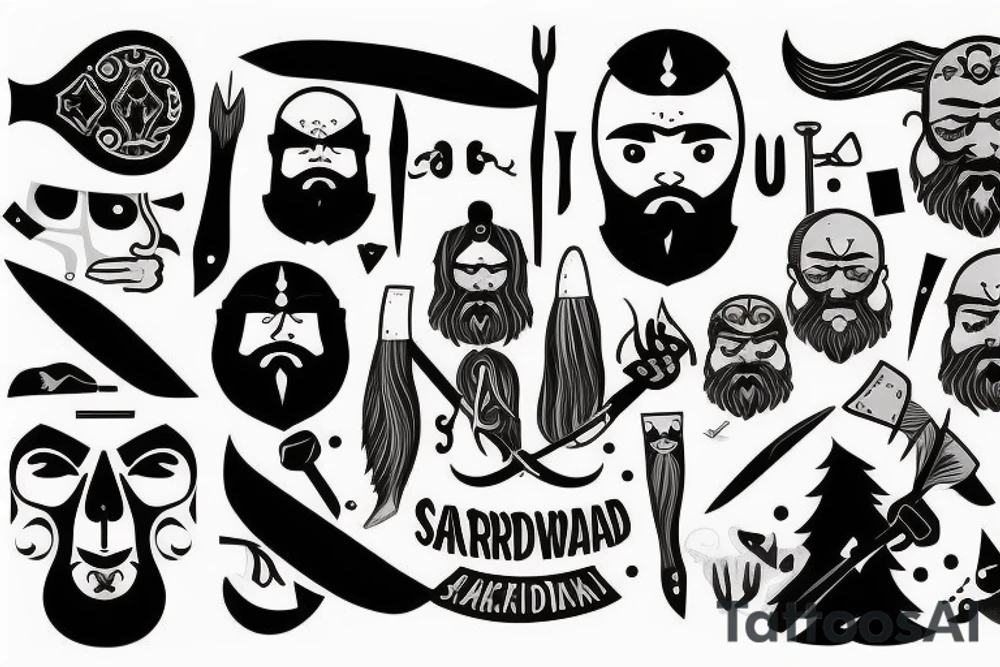 scandinavian warrior with axe, beard, bald tattoo idea scandinavian warrior with axe, beard, bald tattoo idea