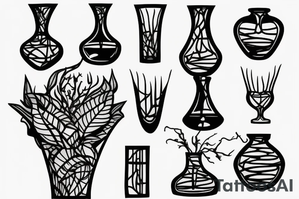 glass vase without elements tattoo idea