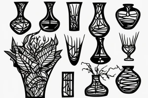 glass vase without elements tattoo idea