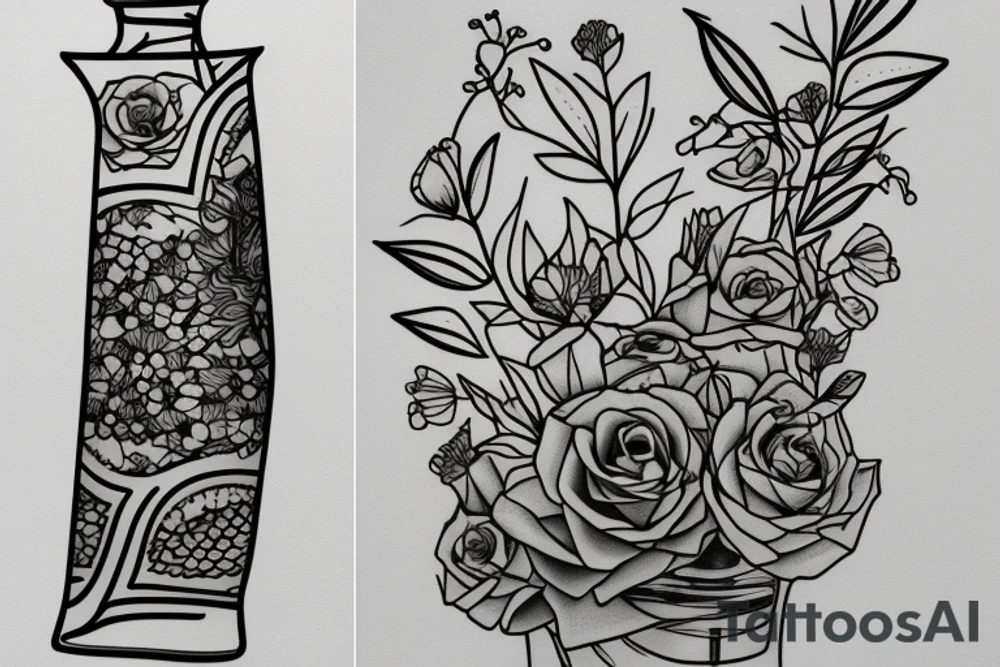 glass vase without elements tattoo idea