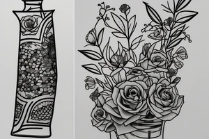 glass vase without elements tattoo idea