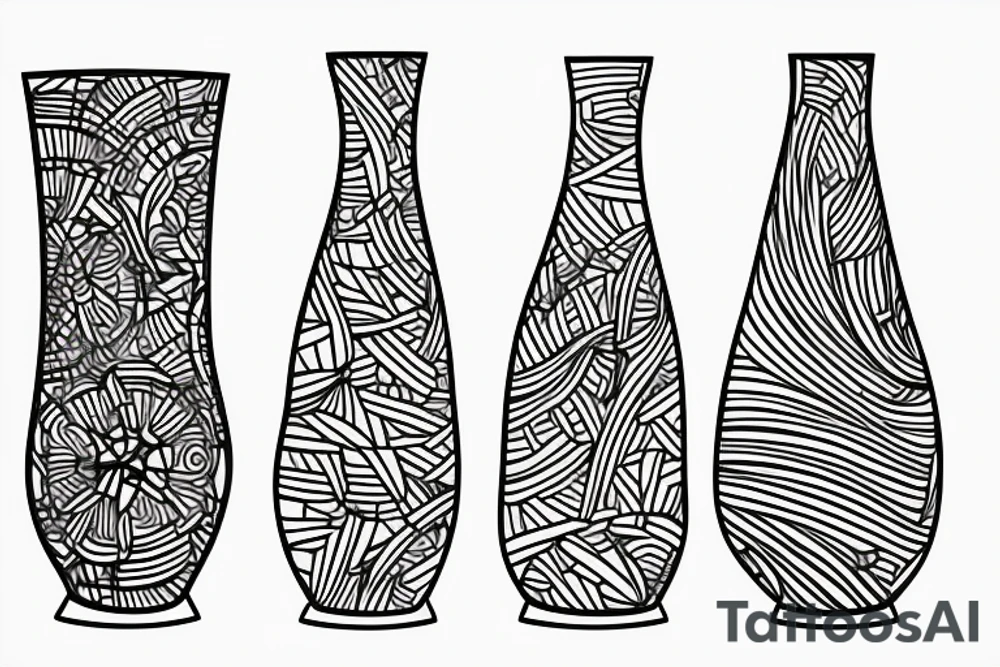 glass vase without elements, with small lines tattoo idea glass vase without elements, with small lines tattoo idea