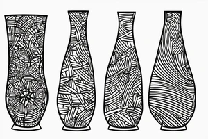 glass vase without elements, with small lines tattoo idea