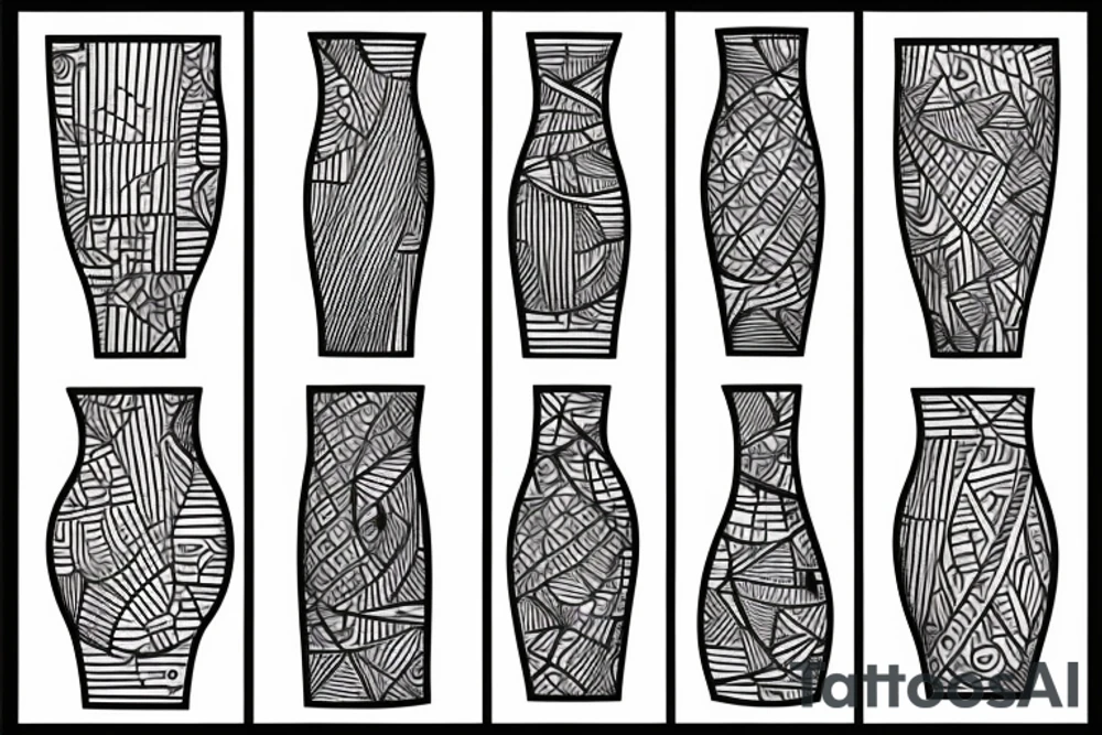 glass vase without elements, with small lines tattoo idea glass vase without elements, with small lines tattoo idea