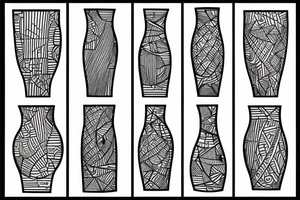 glass vase without elements, with small lines tattoo idea
