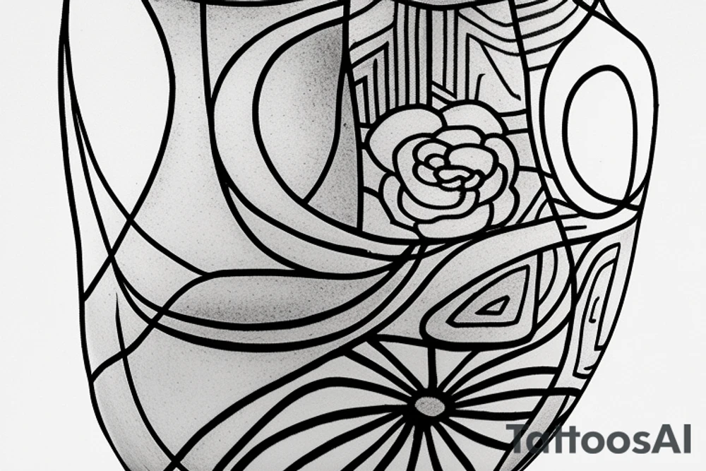 glass vase without elements, with small lines tattoo idea glass vase without elements, with small lines tattoo idea