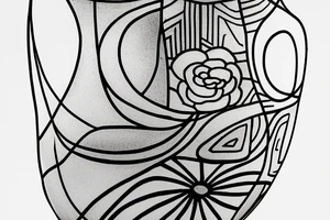 glass vase without elements, with small lines tattoo idea