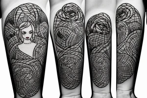 glass vase without elements, with small lines tattoo idea