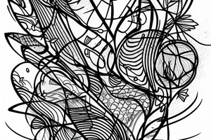 glass vase without elements, with small lines tattoo idea