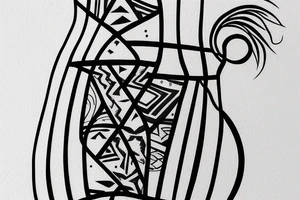 glass vase without elements, with small lines tattoo idea