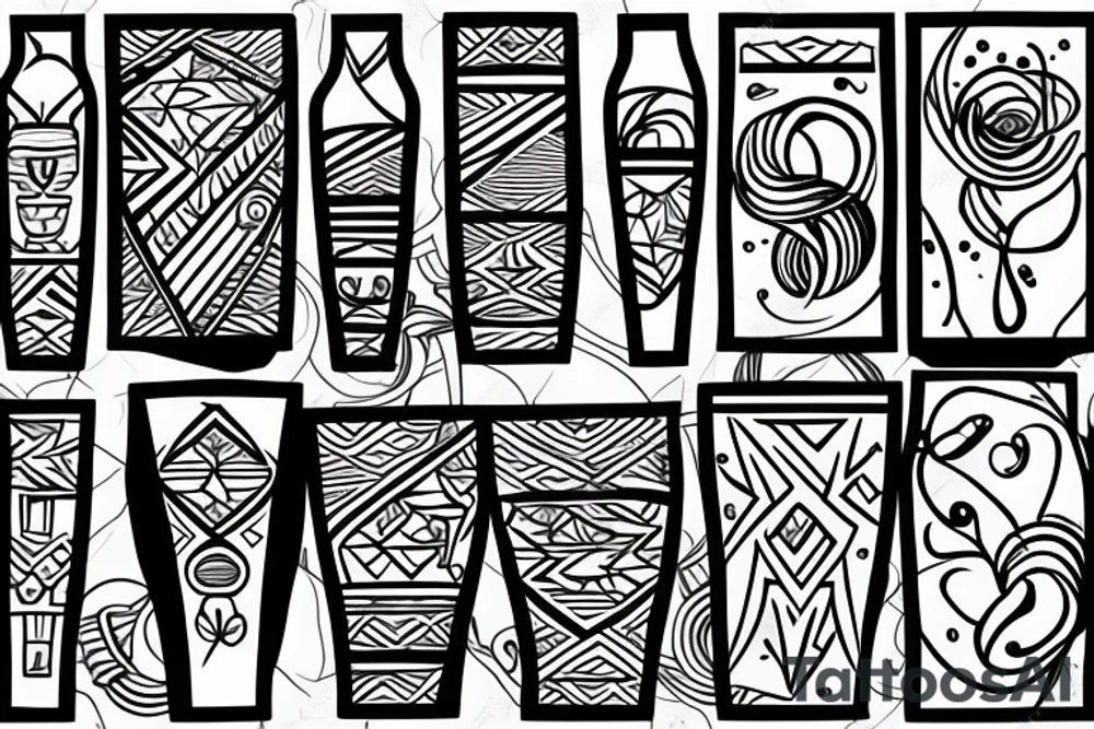 glass vase without elements, with small lines tattoo idea