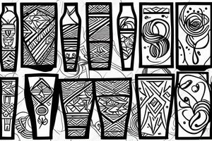 glass vase without elements, with small lines tattoo idea