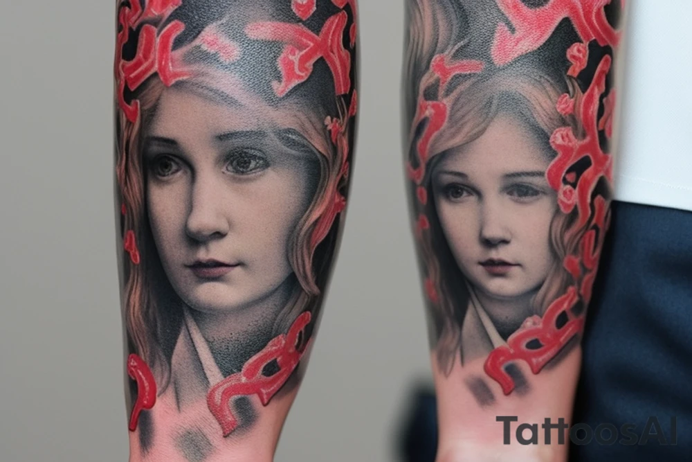 рукав в стиле реализм, архангел, крылья, меч, хмурый взгляд tattoo idea рукав в стиле реализм, архангел, крылья, меч, хмурый взгляд tattoo idea