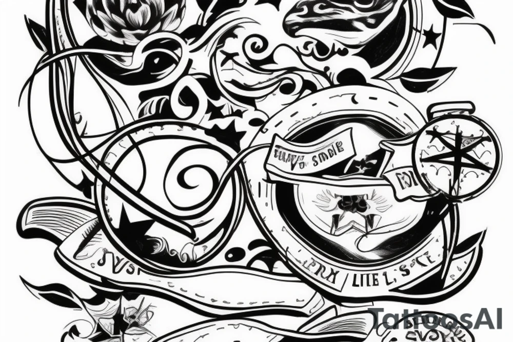 Ship, sky, lite home tattoo idea