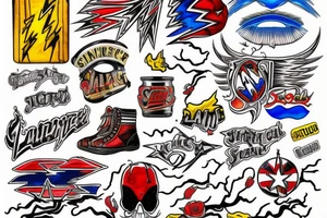 Red, yellow,blue, lightning tattoo idea