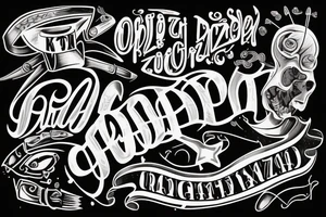 The word GRAZZHOPPER in old English lettering and lighting bolts in the place of each z tattoo idea