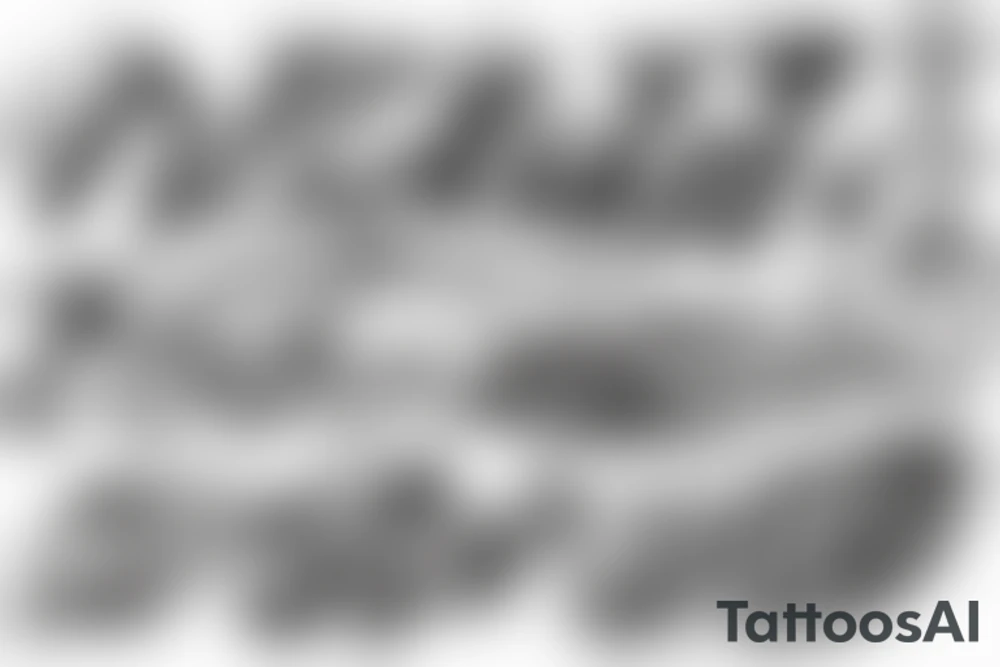 The letters GRAZZHOPPER, in old English lettering and lighting bolts instead of the Z’s tattoo idea
