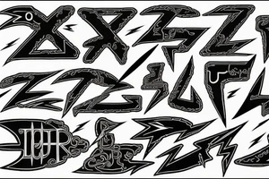 The letters G.R.A.Z.Z.H.O.P.P.E.R, in old English ,replace the Z’s as lightning Bolts tattoo idea