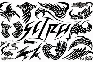 The letters G.R.A.Z.Z.H.O.P.P.E.R, in old English ,replace the Z’s as lightning Bolts tattoo idea