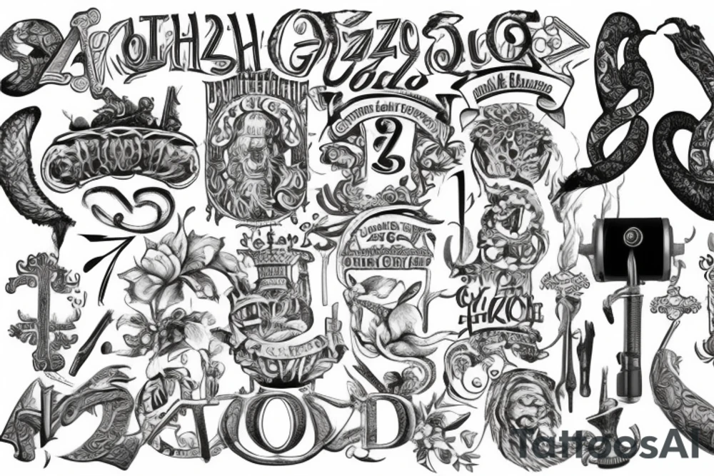 The letters G.R.A.Z.Z.H.O.P.P.E.R, in old English tattoo idea