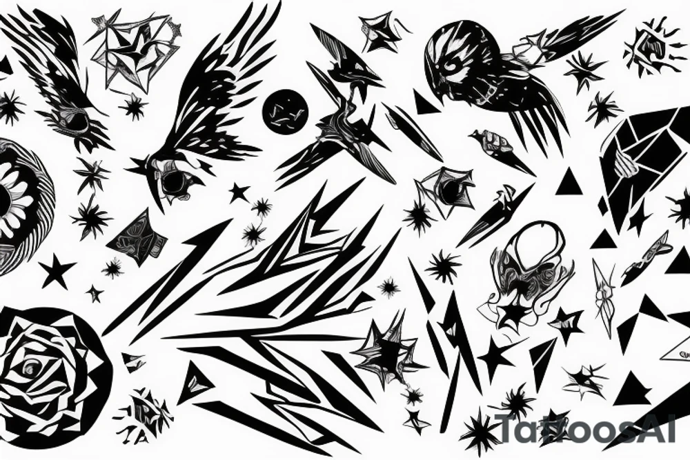 Black daw flying up to the infinity tattoo idea