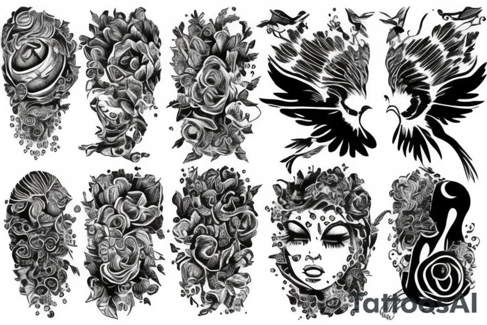 Black daw flying up to the infinity tattoo idea