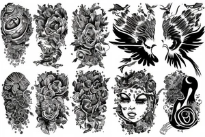 Black daw flying up to the infinity tattoo idea