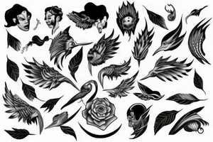 Black daw flying up tattoo idea