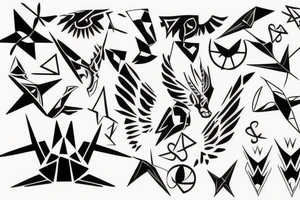 Black daw flying up tattoo idea