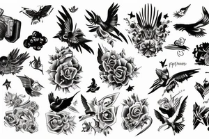 Black daw flying up tattoo idea