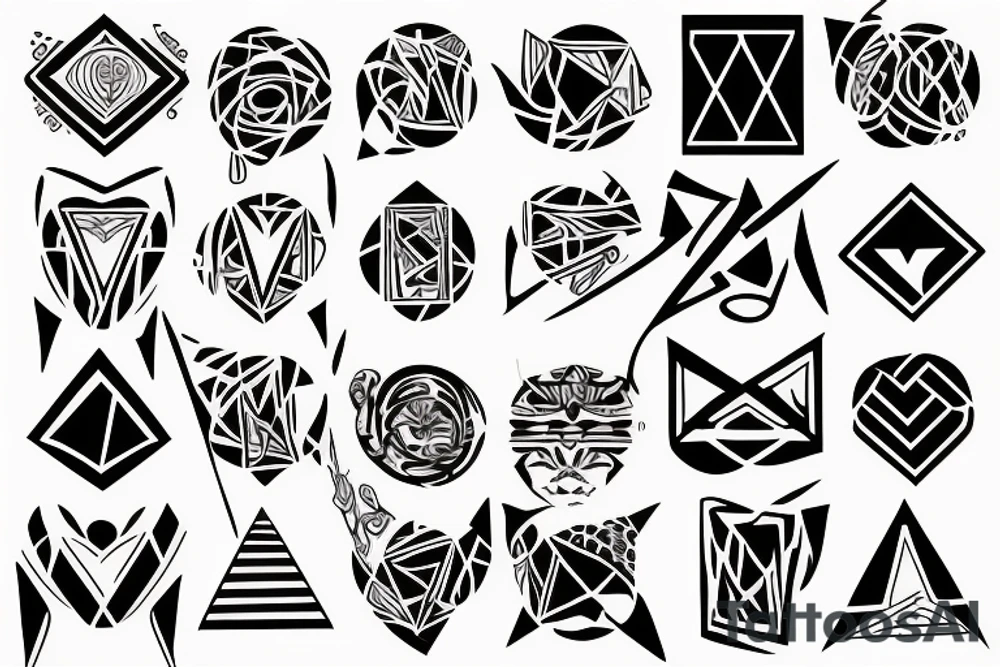 Love, family, friends, success on hierogoifi tattoo idea