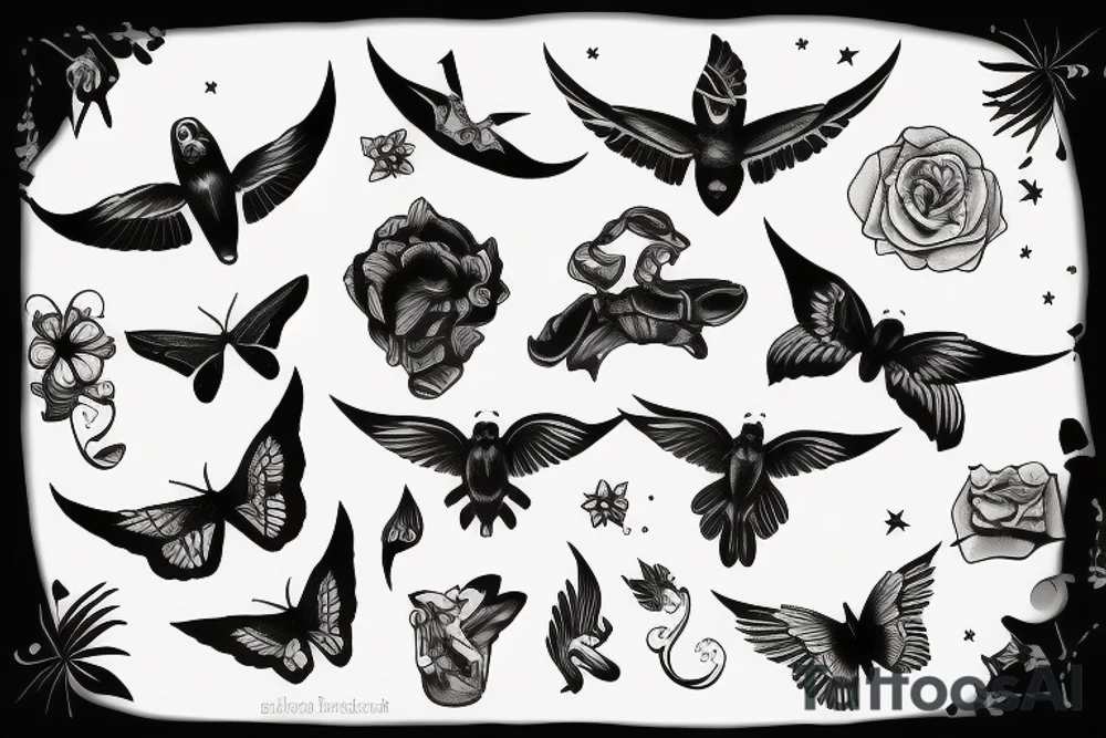 Black Daw flying up tattoo idea