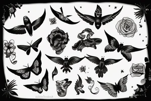 Black Daw flying up tattoo idea