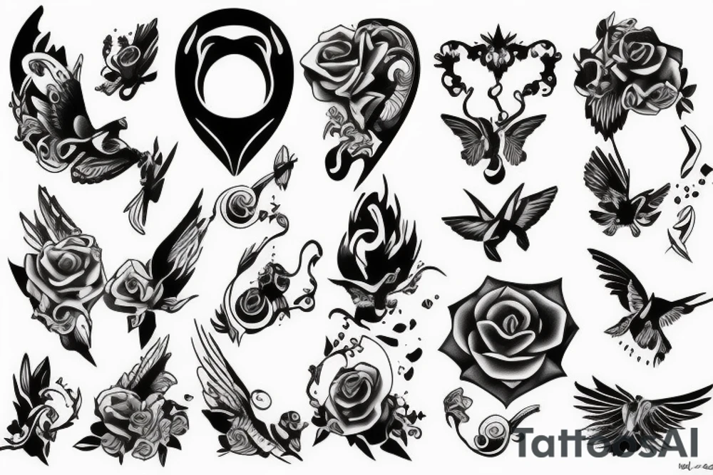 Black Daw flying up tattoo idea