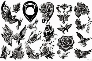Black Daw flying up tattoo idea