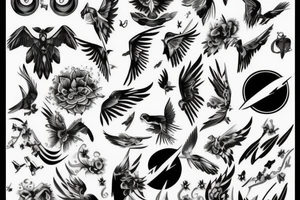 Black Daw flying up tattoo idea