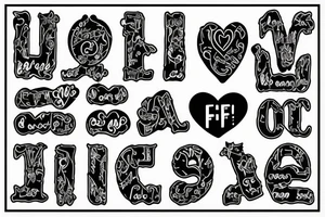 word success, love, family, friends, on hierogoifi tattoo idea