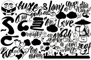 word success, love, family, friends, on hierogoifi tattoo idea