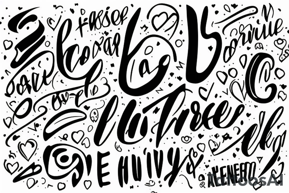 word success, love, family, friends, on hierogoifi tattoo idea